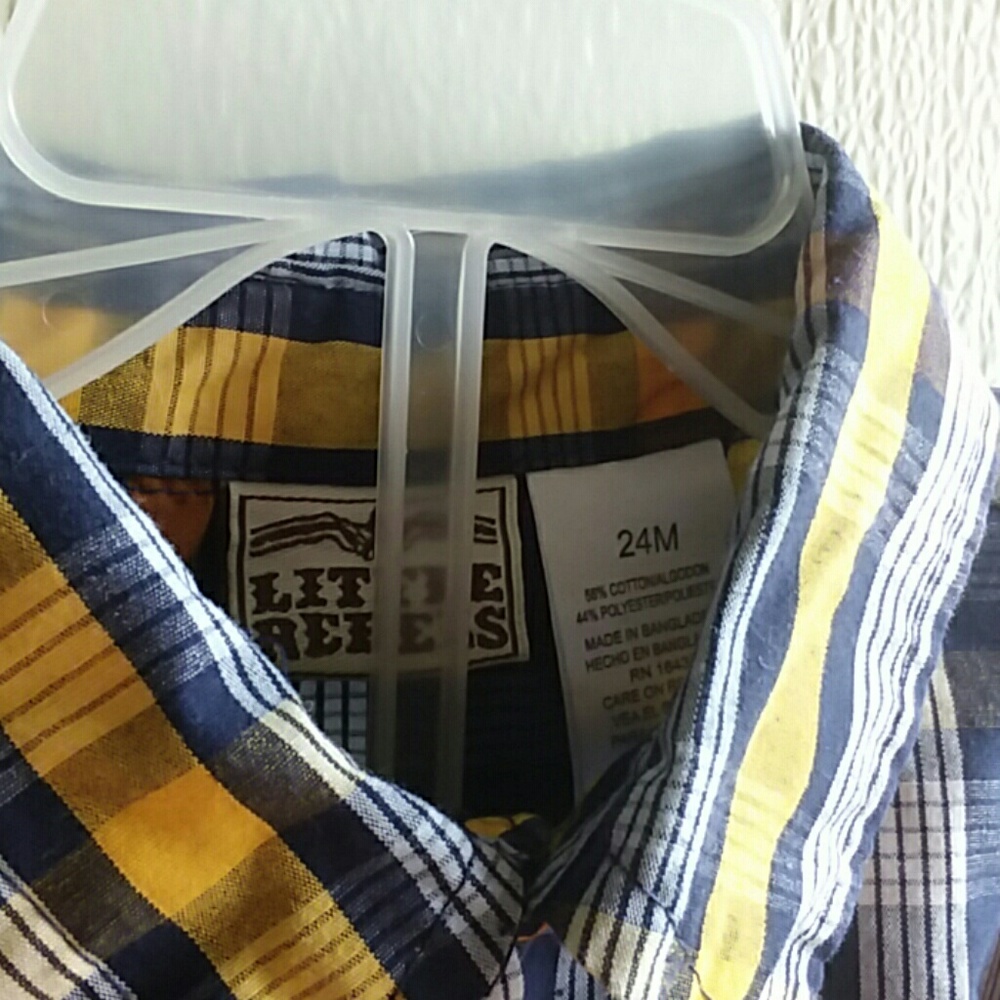 Boy's plaid shirt size 24 months corduroy pants - Picture 2 of 4